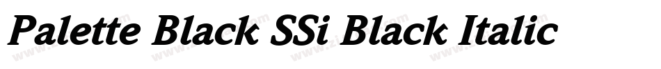 Palette Black SSi Black Italic字体转换